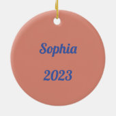 キュートピンクフェアリー絵画ファンタジー セラミックオーナメント (裏面)