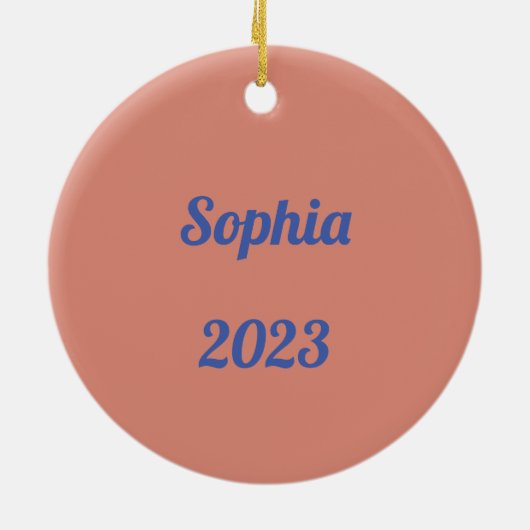 キュートピンクフェアリー絵画ファンタジー セラミックオーナメント (裏面)