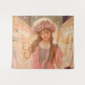 キュートピンクフェアリー絵画ファンタジー タペストリー (正面(横))