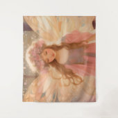 キュートピンクフェアリー絵画ファンタジー タペストリー (正面)