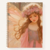 キュートピンクフェアリー絵画ファンタジー ノートブック (正面)