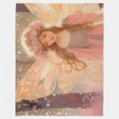 キュートピンクフェアリー絵画ファンタジー フリースブランケット (正面)