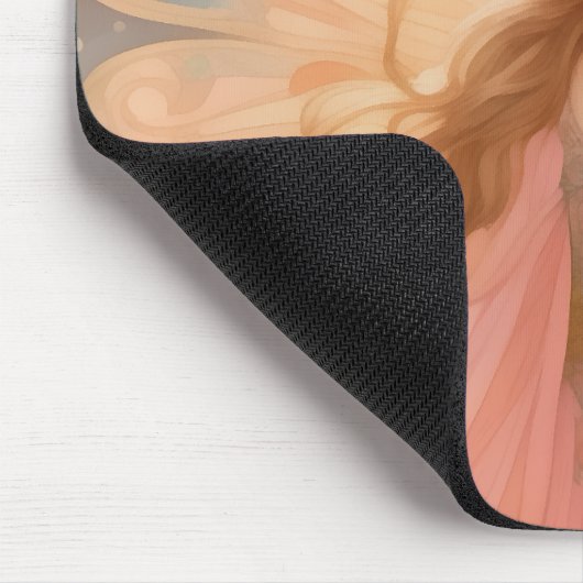 キュートピンクフェアリー絵画ファンタジー マウスパッド (コーナー)