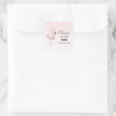 キュートピンクフラミンゴイラストレーションキャンドルビジネス スクエアシール (バッグ)