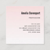 キュートピンクフラミンゴイラストレーション スクエア名刺 (裏面)