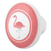 キュートピンクフラミンゴイラストレーション セラミックノブ (右)