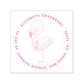 キュートピンクフラミンゴイラストレーション セルフインキングスタンプ (デザイン)