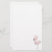 キュートピンクフラミンゴイラストレーション 便箋 (正面/裏面)