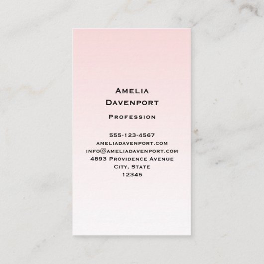 キュートピンクフラミンゴイラストレーション 名刺 (裏面)