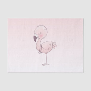 キュートピンクフラミンゴイラストレーション 薄葉紙