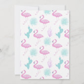 キュートピンクフラミンゴトロピカルサマーブライダルシャワー 招待状 (裏面)