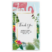 キュートピンクフラミンゴトロピカルテーマ事業 スモールペーパーバッグ (裏面)