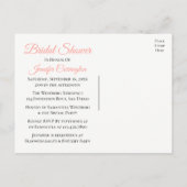 キュートピンクフラミンゴトロピカルブライダルシャワー インビテーションポストカード (裏面)