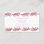 キュートピンクフラワーフローラチェリーフラップスブランチ 名刺 (裏面)