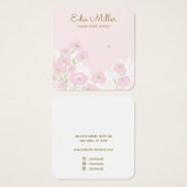 キュートピンクフローラスクリプトスタッドイヤリング (正面&裏面)