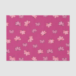 キュートピンクフローラティッシュペーパー 薄葉紙