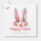 キュートピンクフローラバニー耳ハッピーイースター フェイバータグ