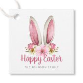 キュートピンクフローラバニー耳ハッピーイースター フェイバータグ