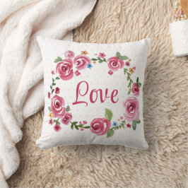 キュートピンクフローラバラ水玉模様ベビー子供部屋 クッション