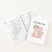 キュートピンクフローラベーカリーケーキミキサーレシピ ノートブック (内部)