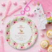 キュートピンクフローラポニー回転木馬 ペーパープレート (パーティー)