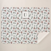 キュートピンクフローラモノグラム シェルパブランケット (正面(横))