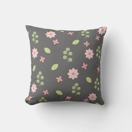 キュートピンクフローラ装飾用クッション クッション (正面)