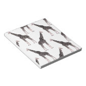 キュートピンクブラックキリン動物白デザイン ノートパッド (アングル)