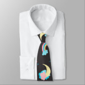 キュートピンクブラックユニコーンレインボーフローラ星 ネクタイ (タイ)