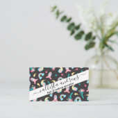 キュートピンクブラックユニコーンレインボーフローラ星 名刺 (スタンド正面)