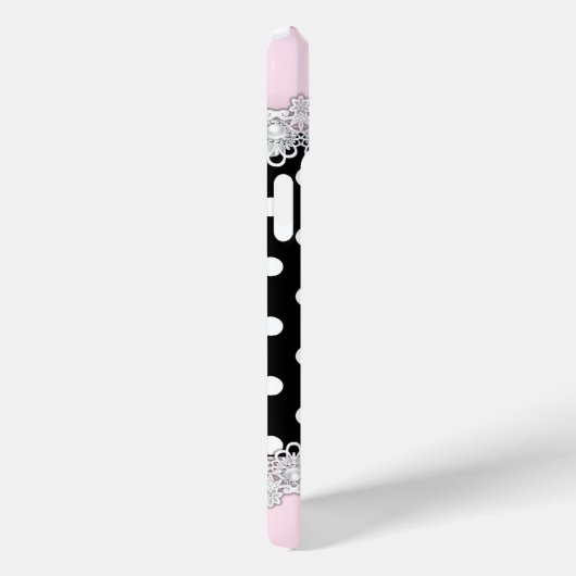 キュートピンクブラック水玉模様ハイヒール Case-Mate iPhoneケース (裏面 / 右)