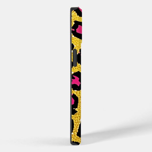 キュートピンクブラック金ゴールドグリッターヒョウ印刷名 Case-Mate iPhoneケース (裏面 / 右)