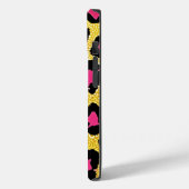 キュートピンクブラック金ゴールドグリッターヒョウ印刷名 Case-Mate iPhoneケース (裏面 / 左)