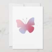 キュートピンクブルーバタフライ誕生日 招待状 (裏面)