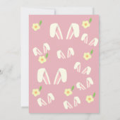 キュートピンクブルー春バニーイースターエッグ狩り 招待状 (裏面)