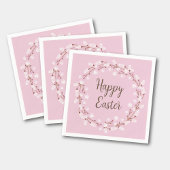 キュートピンクプッシウィローハッピーイースター スタンダードカクテルナプキン