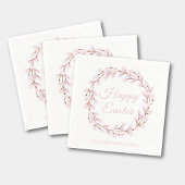 キュートピンクプッシウィローハッピーイースター スタンダードカクテルナプキン