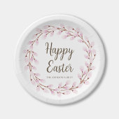 キュートピンクプッシウィローハッピーイースター ペーパープレート