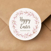 キュートピンクプッシウィローハッピーイースター ラウンドシール
