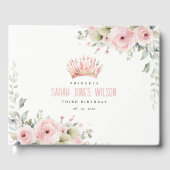 キュートピンクプリンセスクラウンティアラフローラ誕生日 ゲストブック (正面)