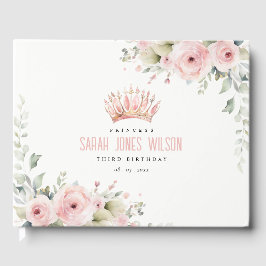 キュートピンクプリンセスクラウンティアラフローラ誕生日 ゲストブック