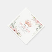 キュートピンクプリンセスクラウンティアラフローラ誕生日 スタンダードカクテルナプキン (角)