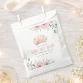 キュートピンクプリンセスクラウンティアラフローラ誕生日 フェイバーバッグ (クリップ留めされた状態)