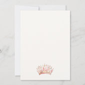 キュートピンクプリンセスクラウンティアラフローラ誕生日 招待状 (裏面)