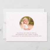 キュートピンクプリンセスティアラ誕生日 お洒落 招待状 (裏面)