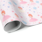 キュートピンクプリンセス誕生日 ラッピングペーパー (ロールコーナー)