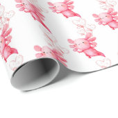 キュートピンクベビーアキソトロルウォーター色 ラッピングペーパー (ロールコーナー)