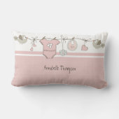 キュートピンクベビークロセスラインブリス統計 ランバークッション (裏面)