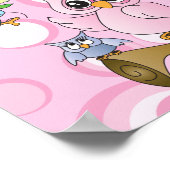 キュートピンクベビーフクロウ ポスター (角)