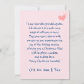 キュートピンクベビーペンギン子供へクリスマス カード (裏面)